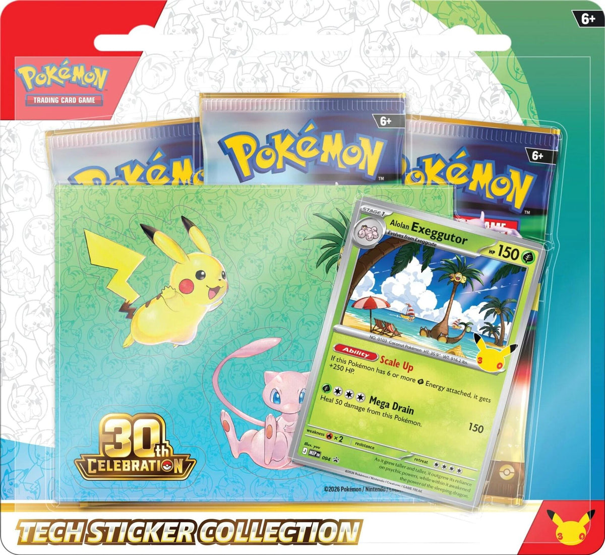 Pokemon 30th Celebration Tech Sticker Collection