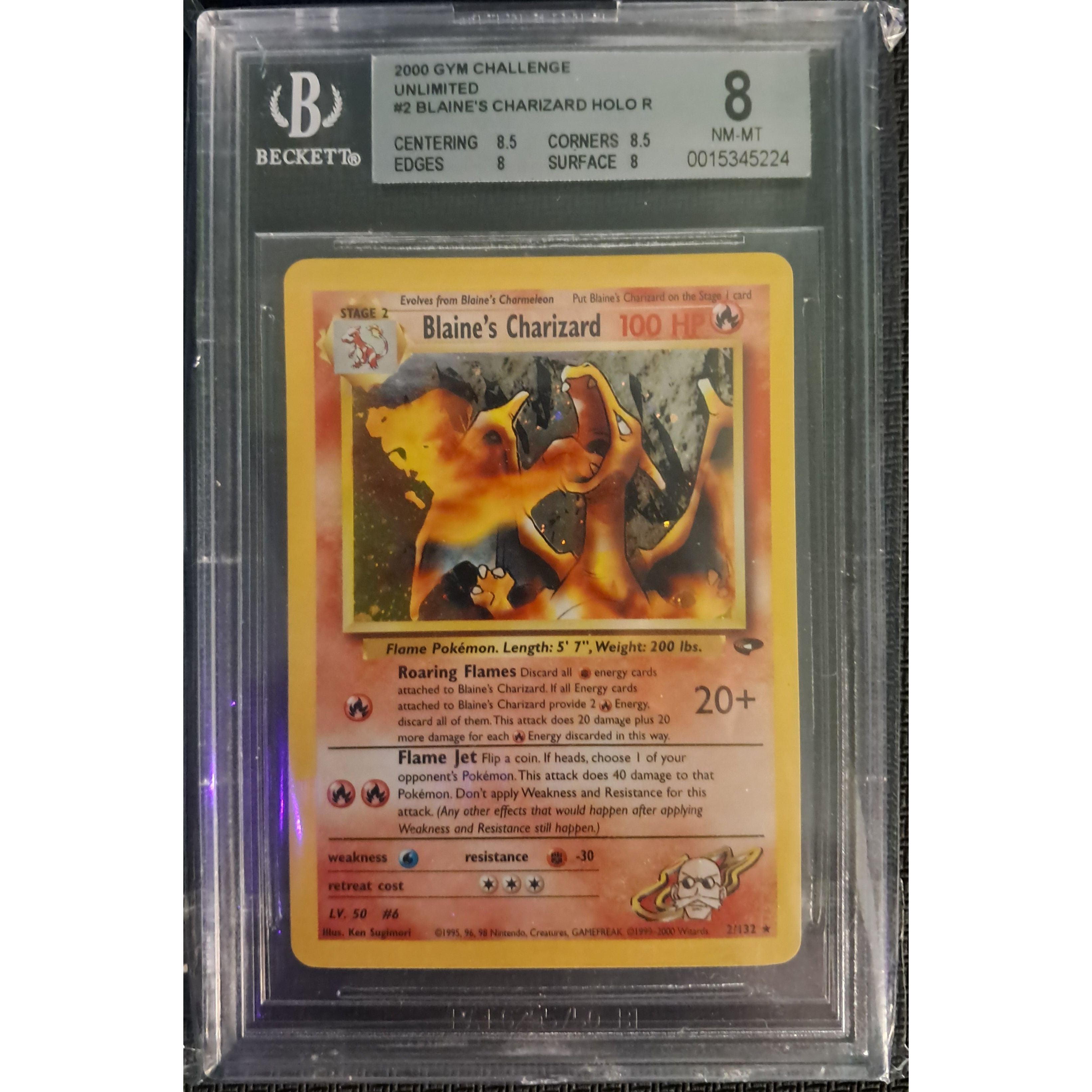 2000 Blaine's Charizard Holo - BGS 8 - Gym Challenge