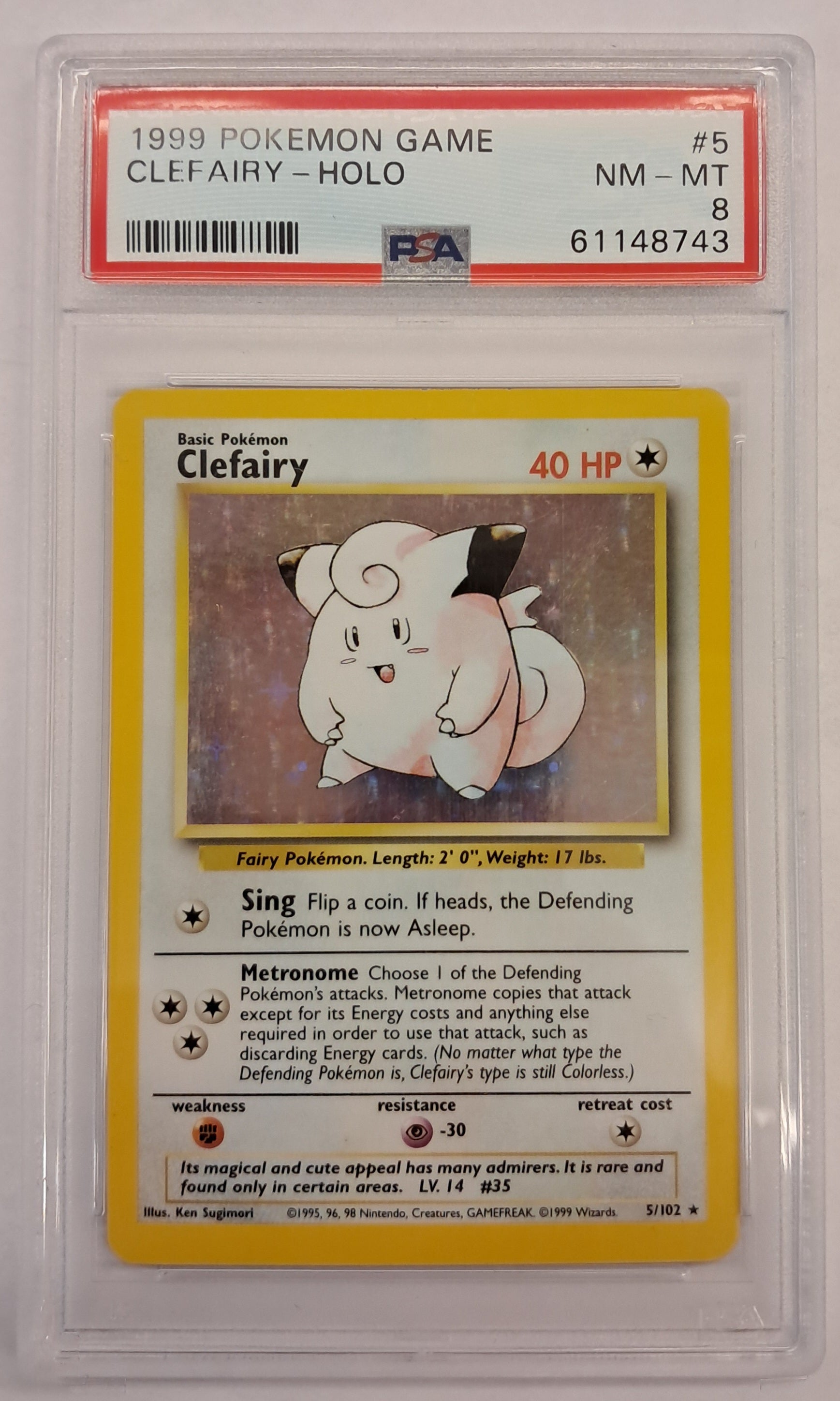 1999 (Base Set 1) Clefairy - Holo - PSA 8