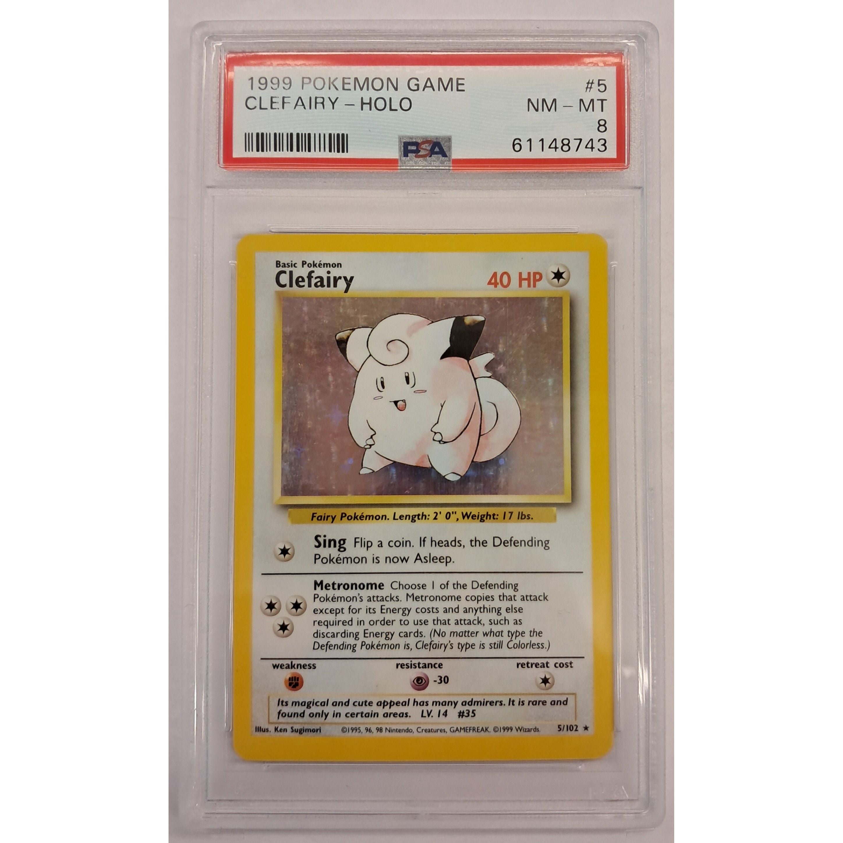 1999 (Base Set 1) Clefairy - Holo - PSA 8