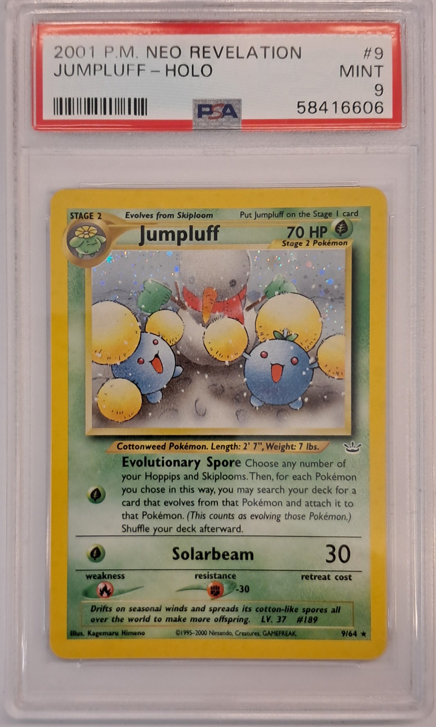 2001 (Neo Revelation) Jumpluff - Holo - PSA 9