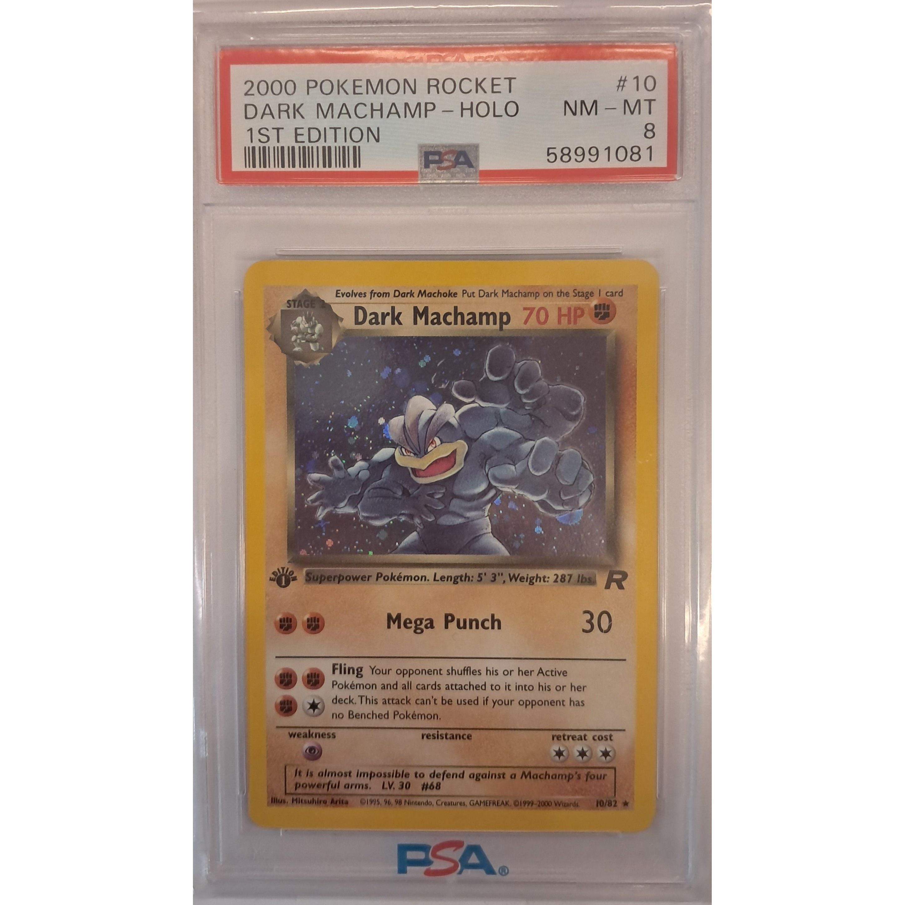 2000 (Team Rocket) Dark Machamp - Holo - PSA 8