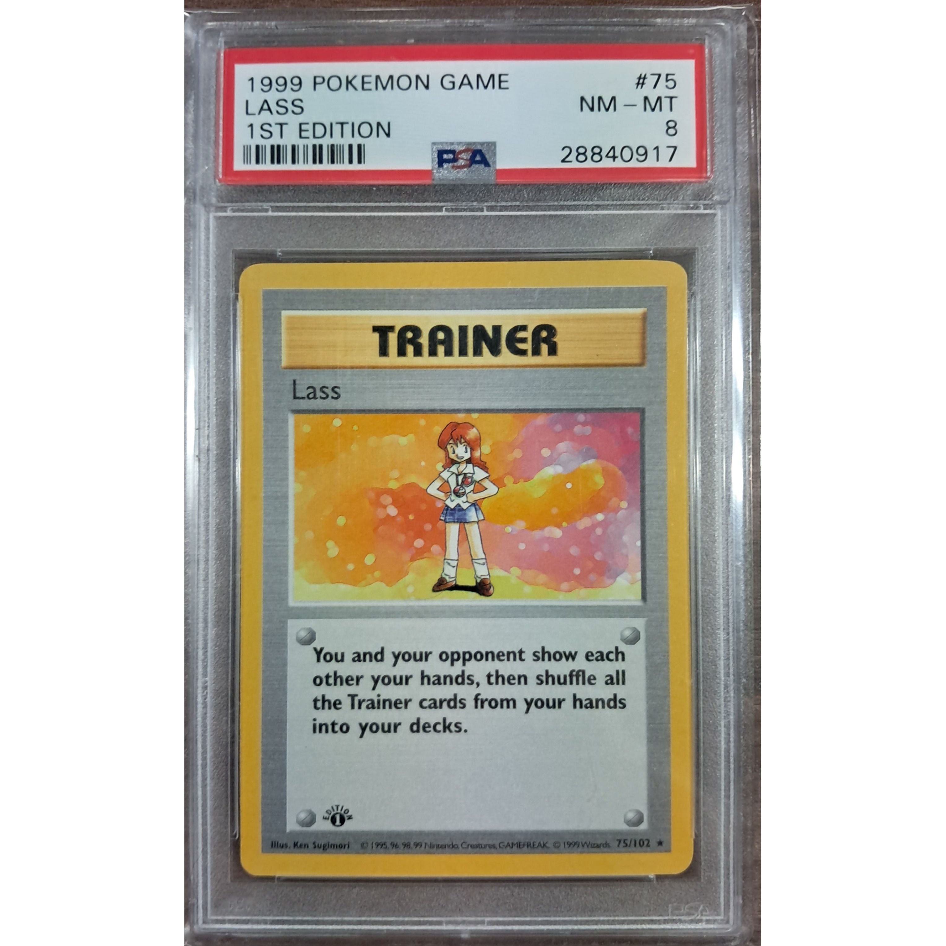 1999 (Base Set 1) Trainer Lass - 1st Edition - PSA 8