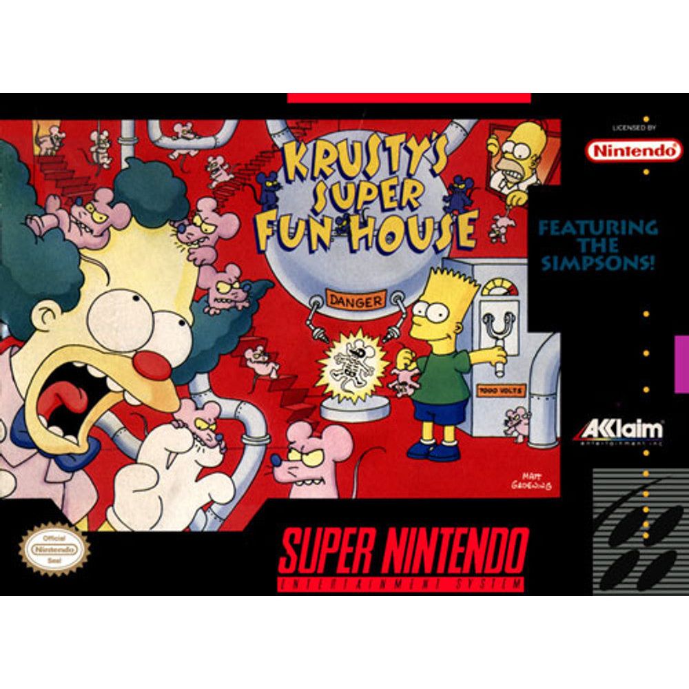 Krusty's Super Fun House (Super Nintendo Cartridge)