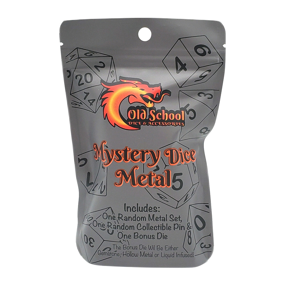 Old School Dice Mystery Dice Bag - Metal