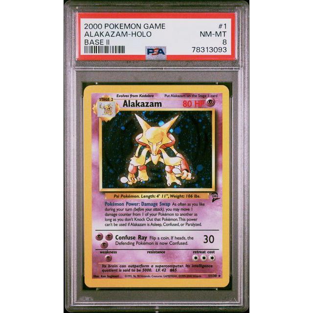 2000 Base 2 Alakazam Holo- PSA 8