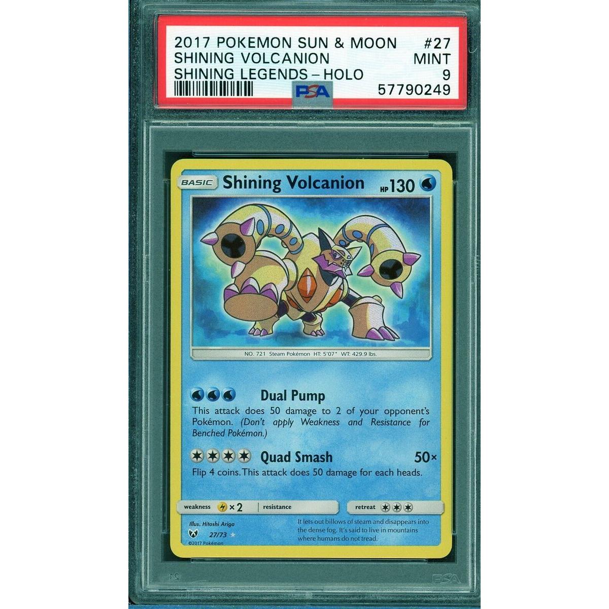 2017 Sun/Moon Shining Volcanion Holo- PSA 9