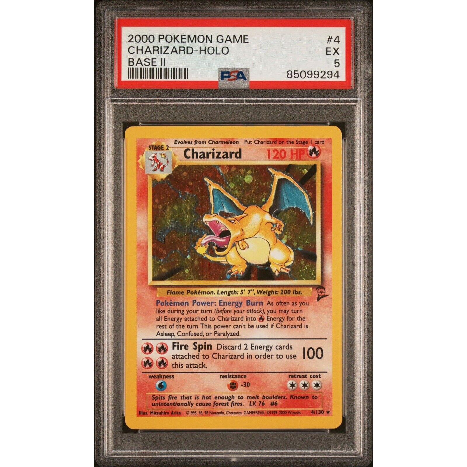 2000 Base 2 Charizard Holo- PSA 5