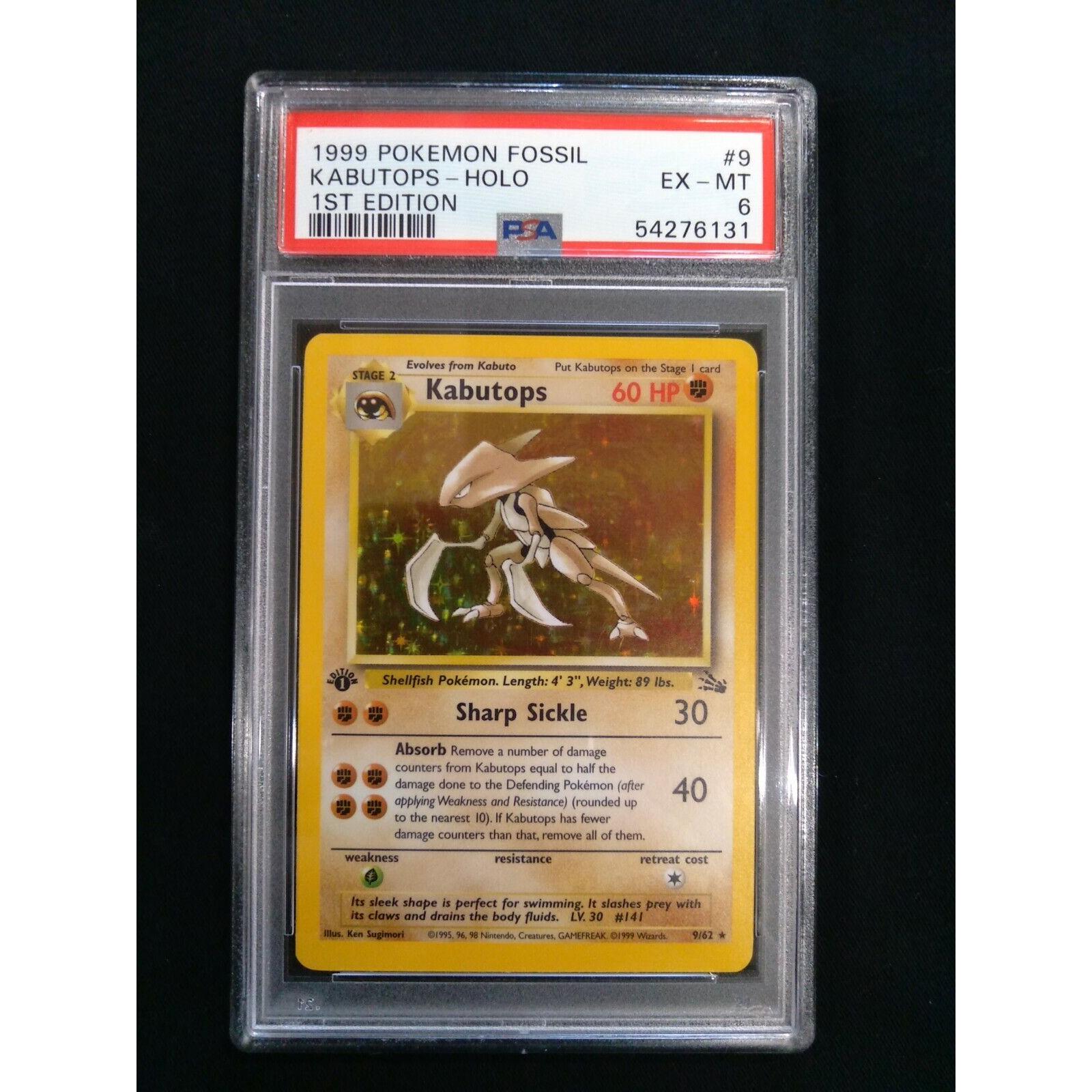 1999 Fossil Kabutops Holo- PSA 6