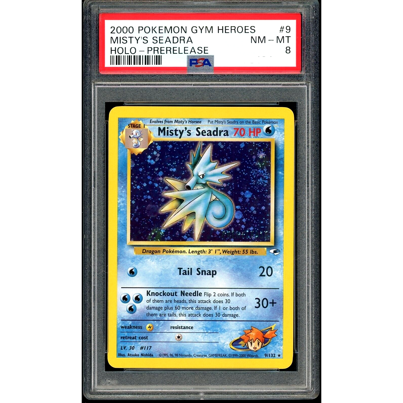 Misty's Seadra - PSA 8 -  Gym Hereos Prerelease