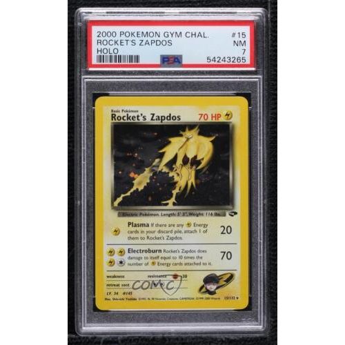 2000 Gym Challenge Rocket's Zapdos Holo- PSA 5